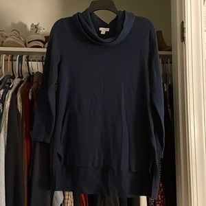 Navy j•jill turtleneck sweater
